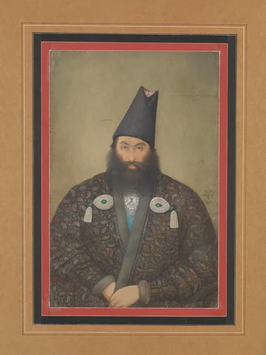 A Portrait of a Statesman by Yahya Ghaffari, manuscript, 1852-1902