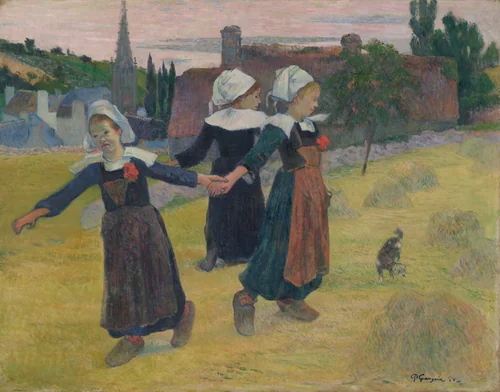 Breton Girls Dancing, Pont-Aven by Paul Gauguin, painting, 1888
