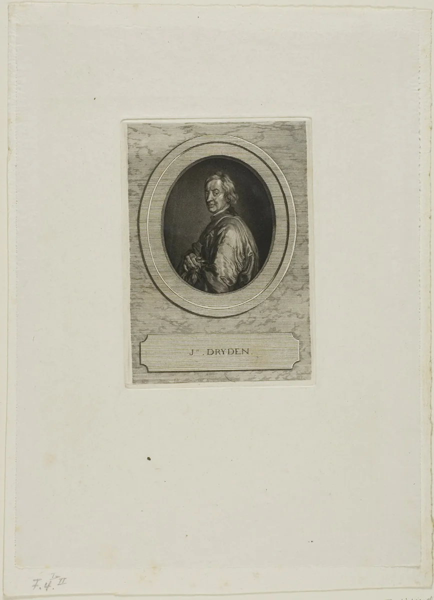 John Dryden by Jean-Baptiste de Grateloup, print, 1755-1817