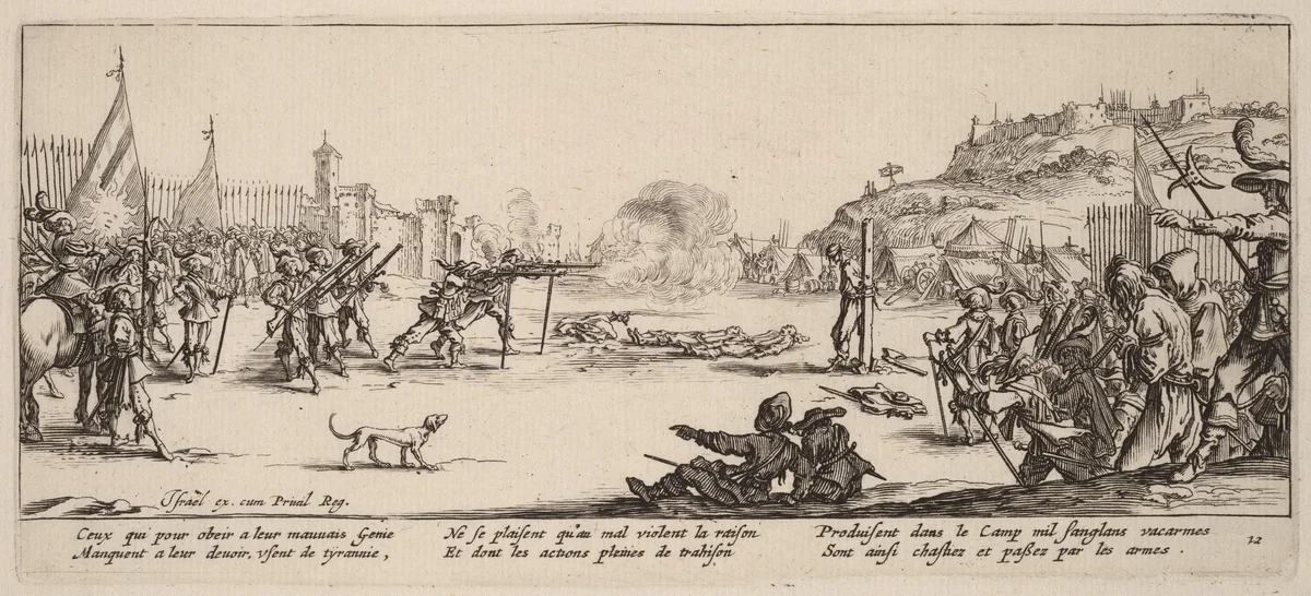 The Firing Squad by Gerrit van Schagen; Jacques Callot, print, 1637-1647