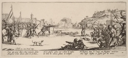 The Firing Squad by Gerrit van Schagen; Jacques Callot, print, 1637-1647