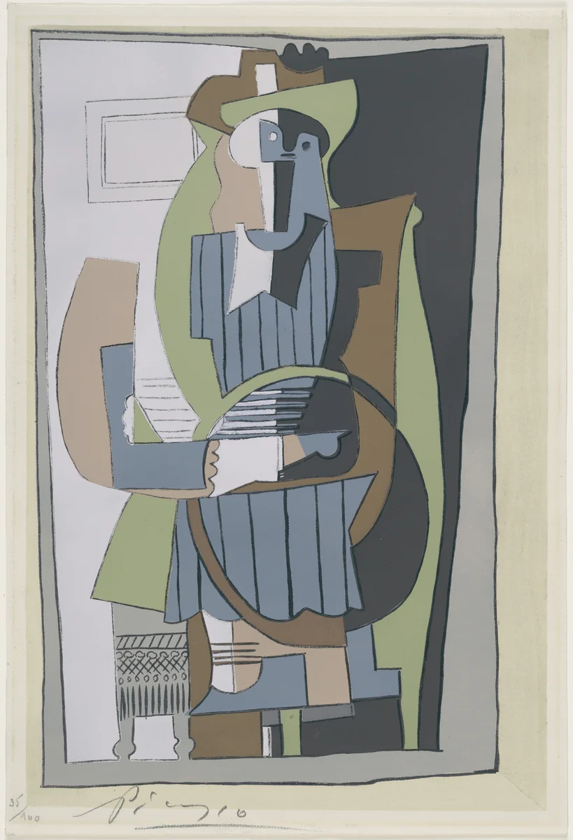 Seated Figure from the series Dix Pochoirs by Pablo Picasso, print, 1921