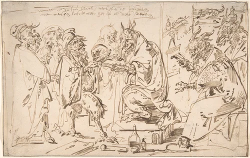Diablerie: A Satire on the Medical Profession by Andries Both, drawing, 1612-1641