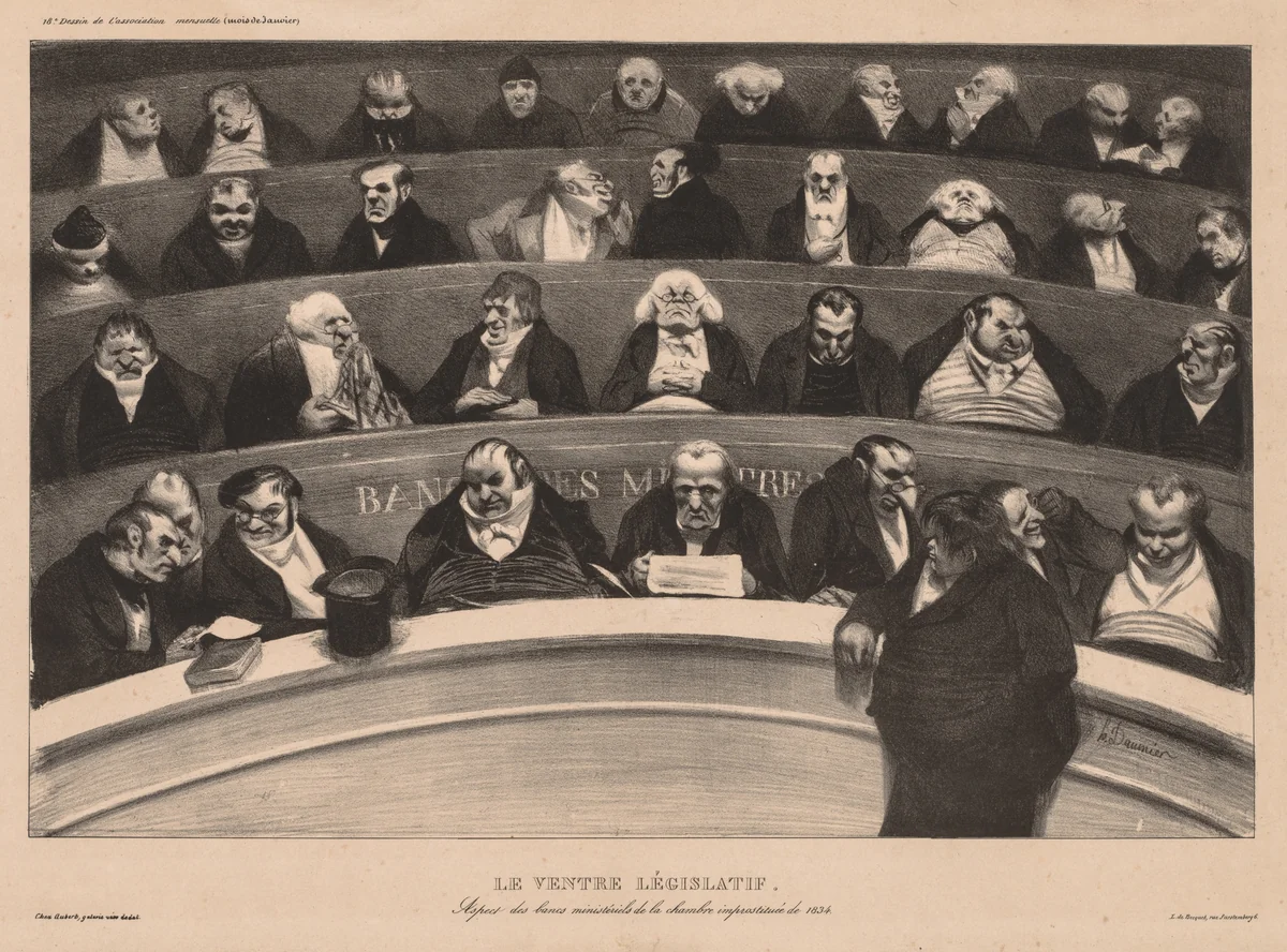 The Legislative Belly by Honoré Daumier, print, 1834