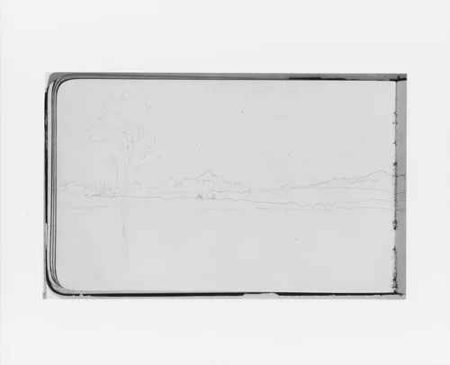 Sketch of Landscape Near Mount Baker (from Sketchbook) by Albert Bierstadt, artwork, 1890