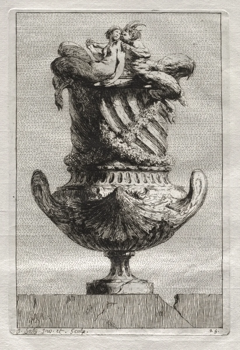 Suite of Vases: Plate 25 by Jacques François Saly, print, 1746