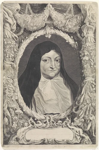 Portret van Isabella Clara Eugenia, infante van Spanje by Pieter van Sompel, print, 1644-1650