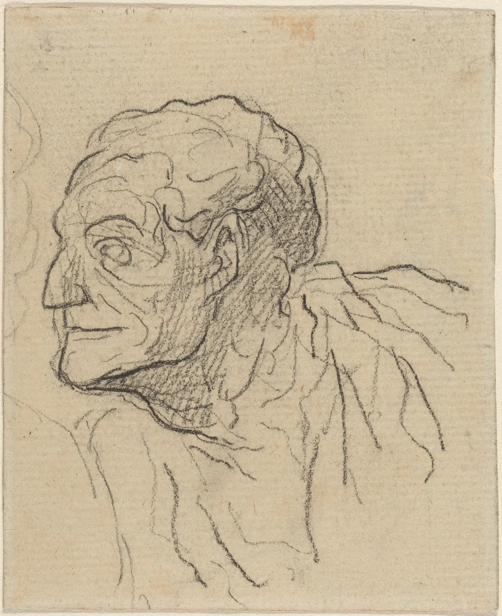 Study of a Man by Honoré Daumier, drawing, 1808-1879