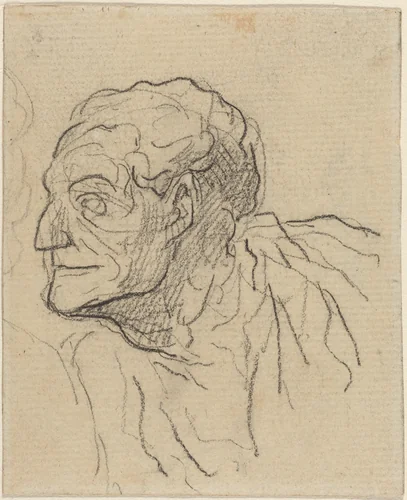 Study of a Man by Honoré Daumier, drawing, 1808-1879