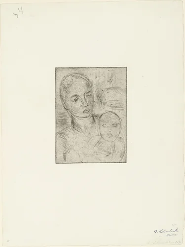 Mother and Child, Small (Mutter und Kind, klein) by Wilhelm Lehmbruck, print, 1915