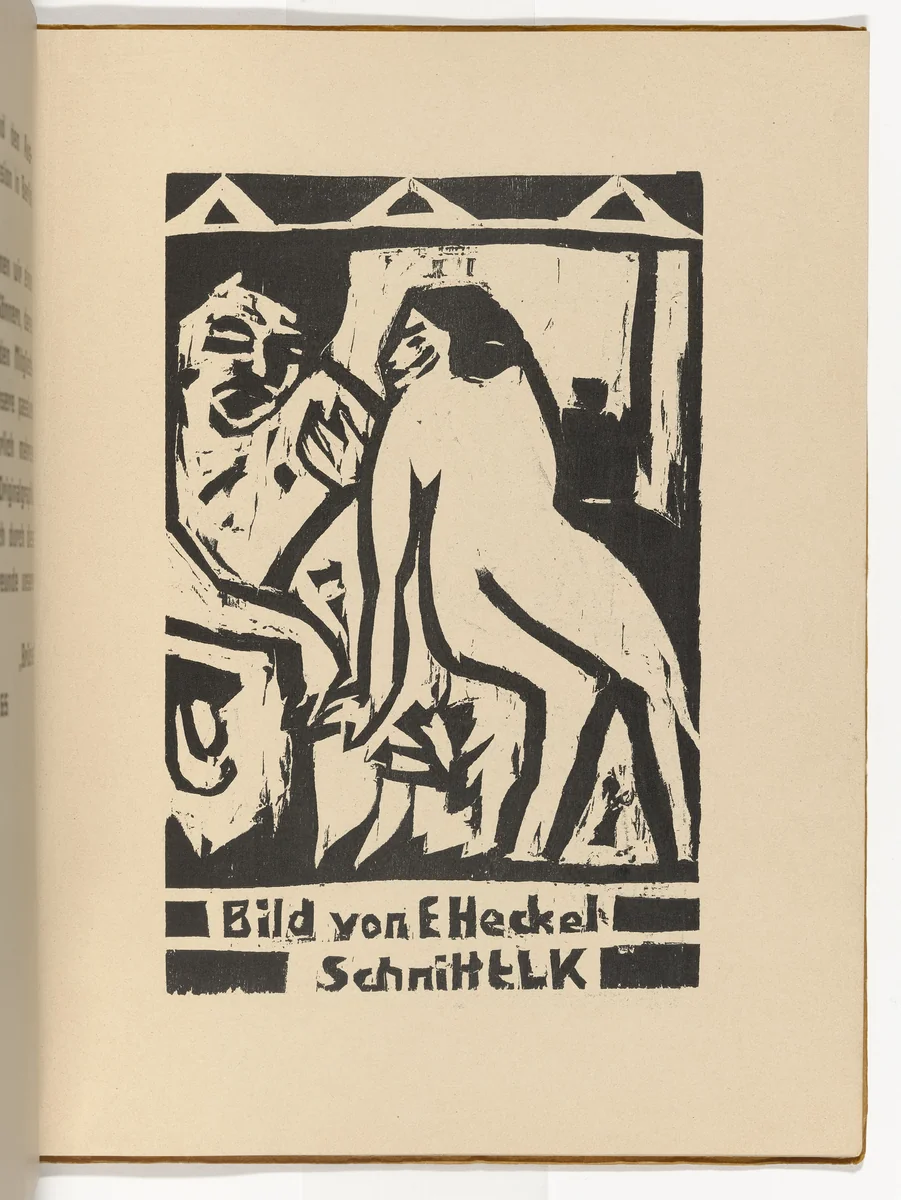 Woman and Man (Mann und Frau) (plate, folio 2) from KG Brücke by Ernst Ludwig Kirchner, illustrated book, 1910