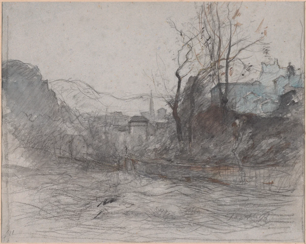 Approaching Morestal by François-Auguste Ravier, drawing, 1840-1850