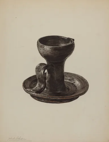 Grease Lamp by Yolande Delasser, index of american design, 1939