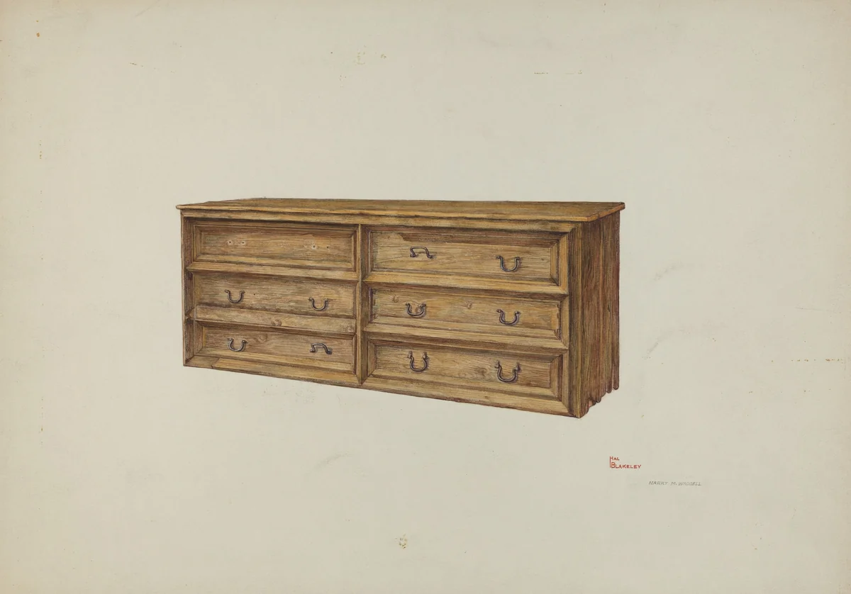 Vestment Chest by Hal Blakeley; Harry Mann Waddell, index of american design, 1940