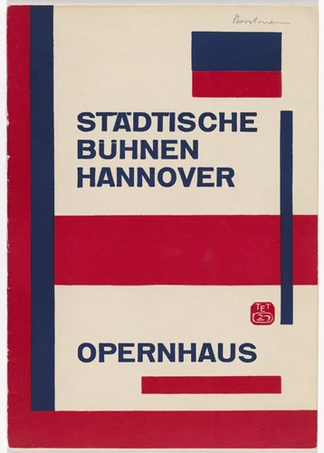 Newsletter for the Hannover Municipal Theaters Opera House (Städtische Bühnen Hannover, Opernhaus) by Kurt Schwitters, design, 1929