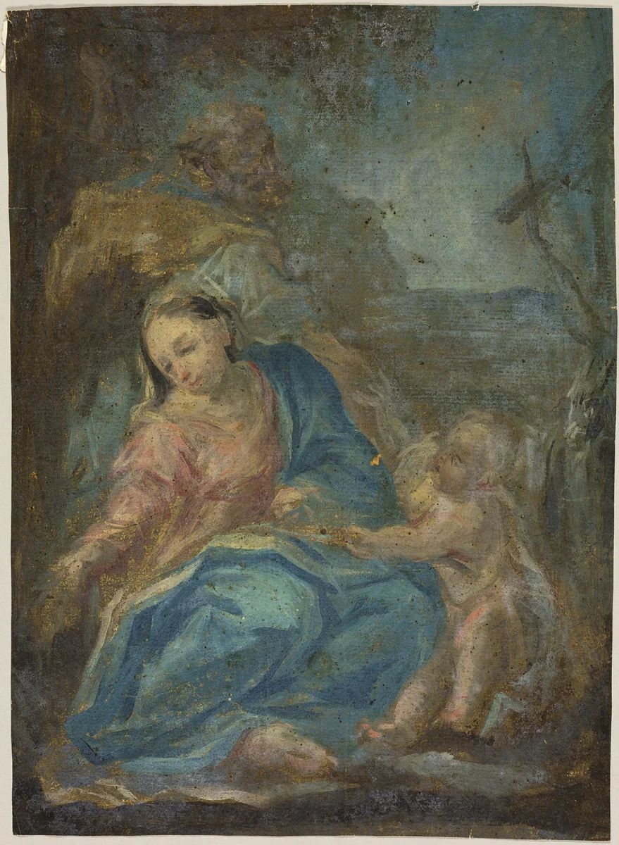 Rest on the Flight into Egypt (recto); Madonna of the Rosary (verso) by Federico Barocci, painting, 1700-1799