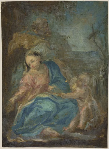 Rest on the Flight into Egypt (recto); Madonna of the Rosary (verso) by Federico Barocci, painting, 1700-1799