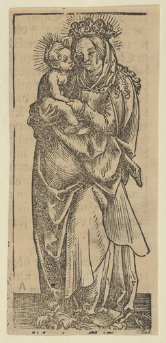 The Virgin and Child Standing, from "Wittenberg Reliquaries" by Lucas Cranach, print, 1472-1553