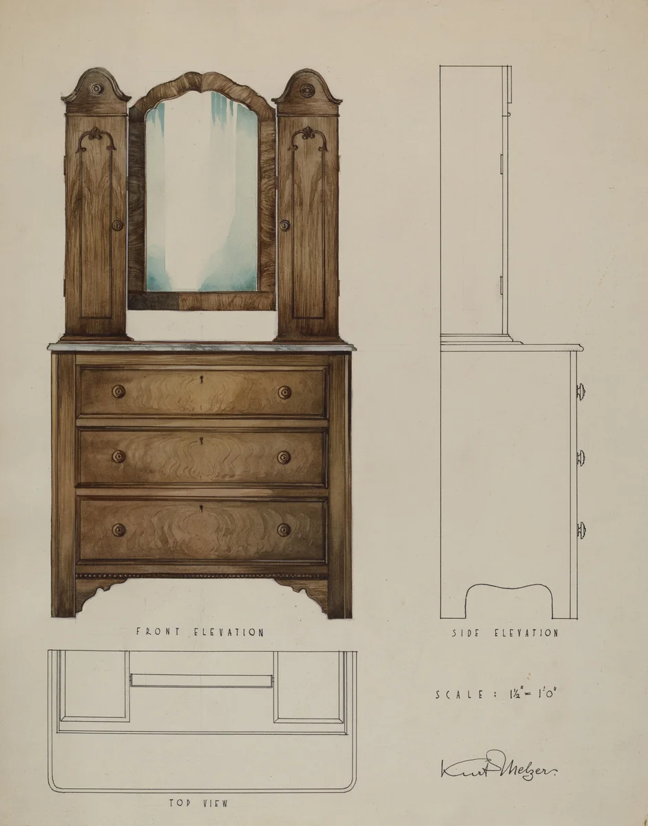 Bride's Bureau by Kurt Melzer, index of american design, 1936