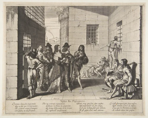 Visiting the Prisoners (Visiter les prisonniers) by Abraham Bosse, print, 1602-1676