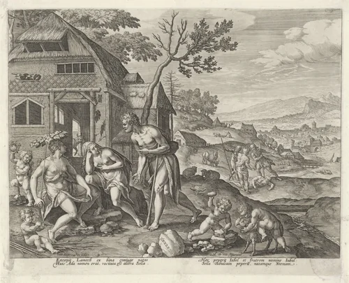 Lamech en zijn twee vrouwen by Unknown, print, 1583