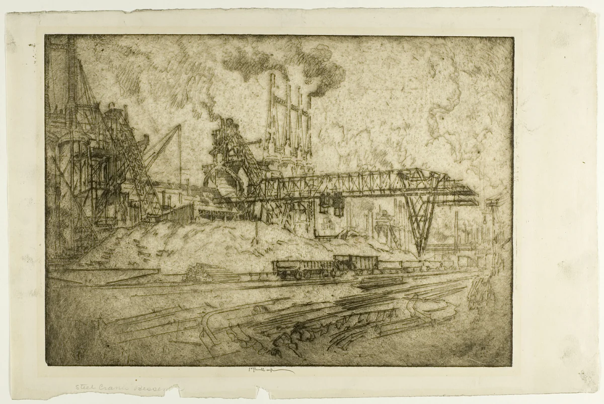 Cranes, Bessemer by Joseph Pennell, print, 1909
