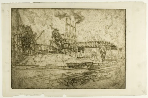 Cranes, Bessemer by Joseph Pennell, print, 1909