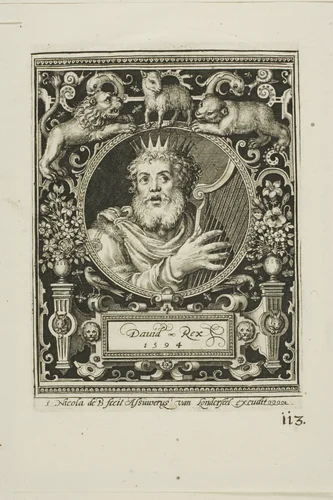 King David, plate five from The Nine Worthies by Nicolaes de Bruyn, print, 1594