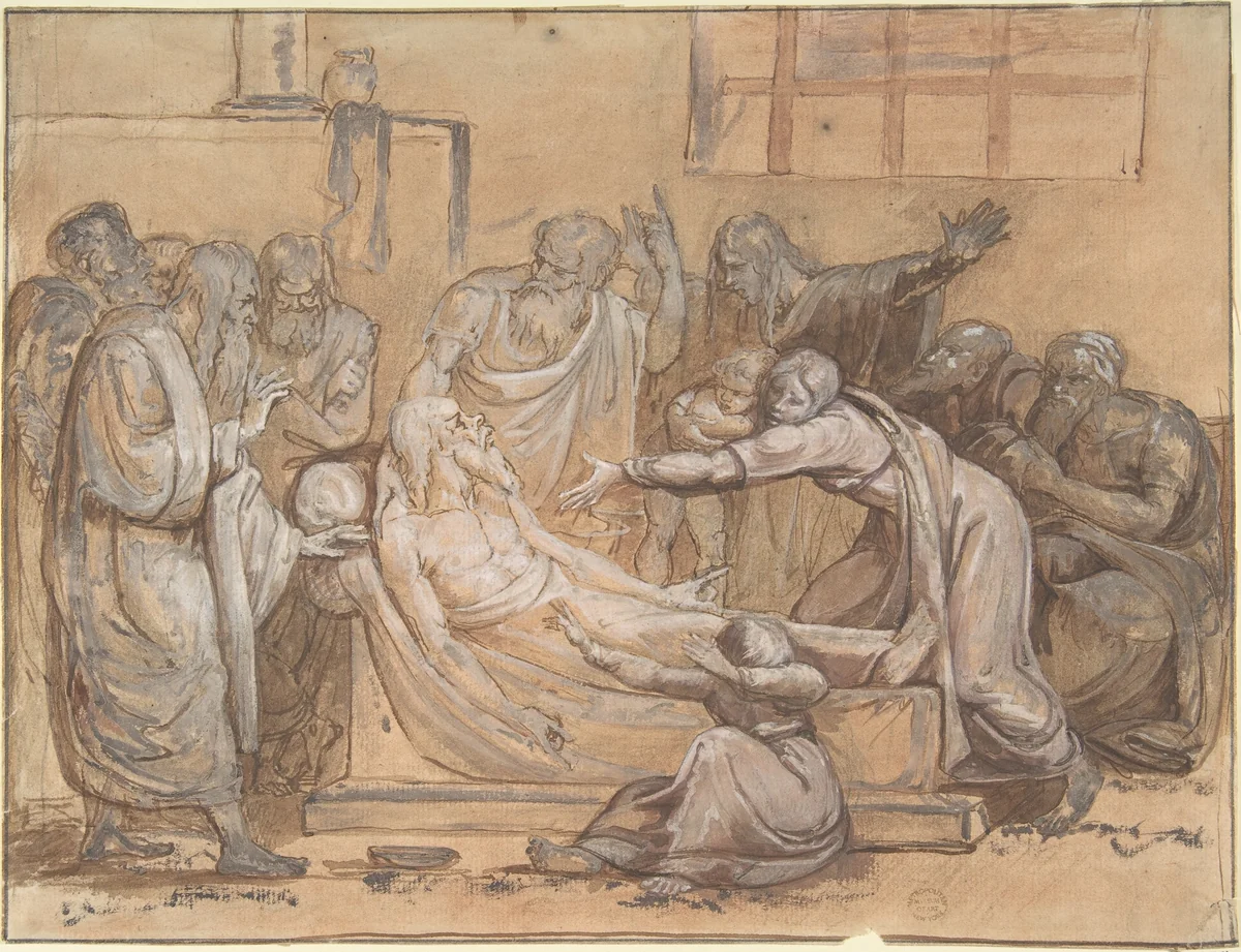 Death of Socrates by anonymous, drawing, 1800-1899