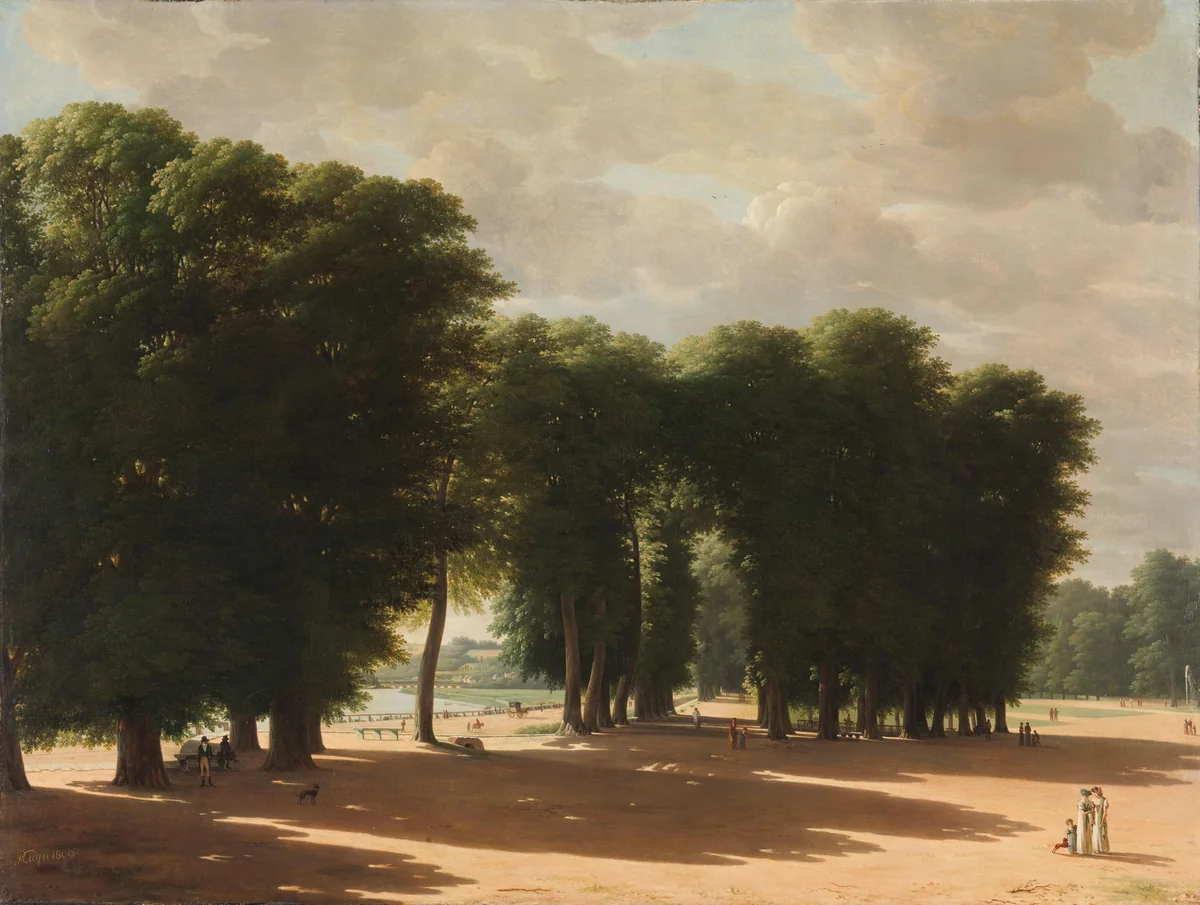 The Entrance to the Park of Saint-Cloud, Paris by Pieter Rudolph Kleijn, painting, 1809