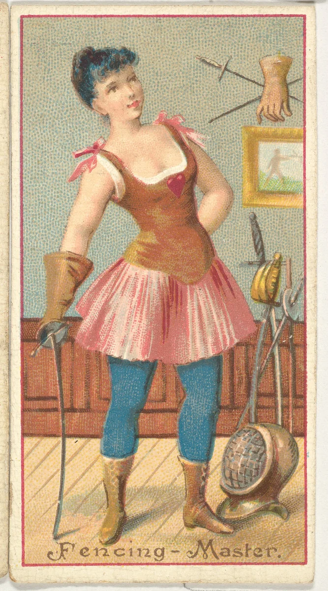 Fencing Master, from the Occupations of Women series (N502) for Frishmuth's Tobacco Company by Frishmuth's Tobacco Company, print, 1889