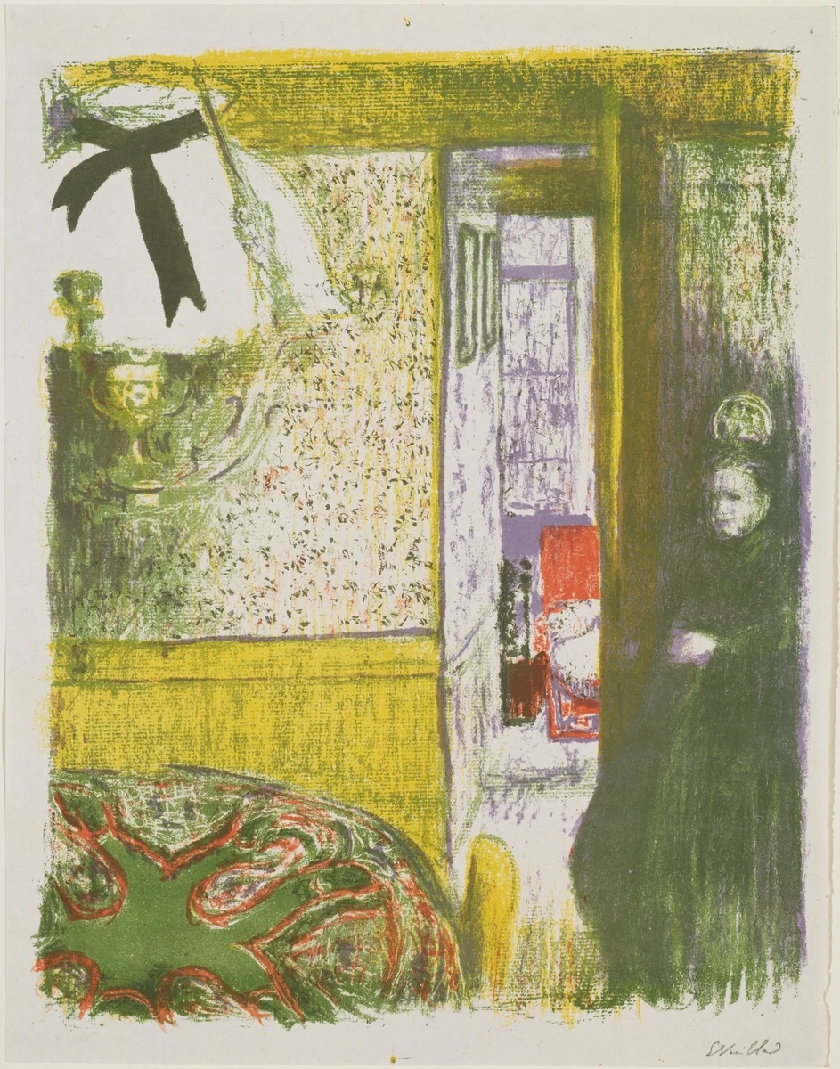 Interior with Ceiling Lamp (Intérieur a la suspension) from Landscapes and Interiors (Paysages et intérieurs) by Édouard Vuillard, print, 1899