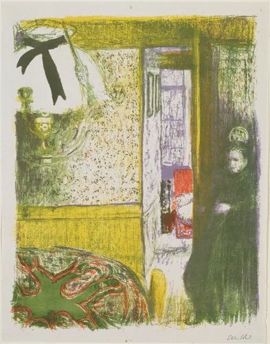 Interior with Ceiling Lamp (Intérieur a la suspension) from Landscapes and Interiors (Paysages et intérieurs) by Édouard Vuillard, print, 1899