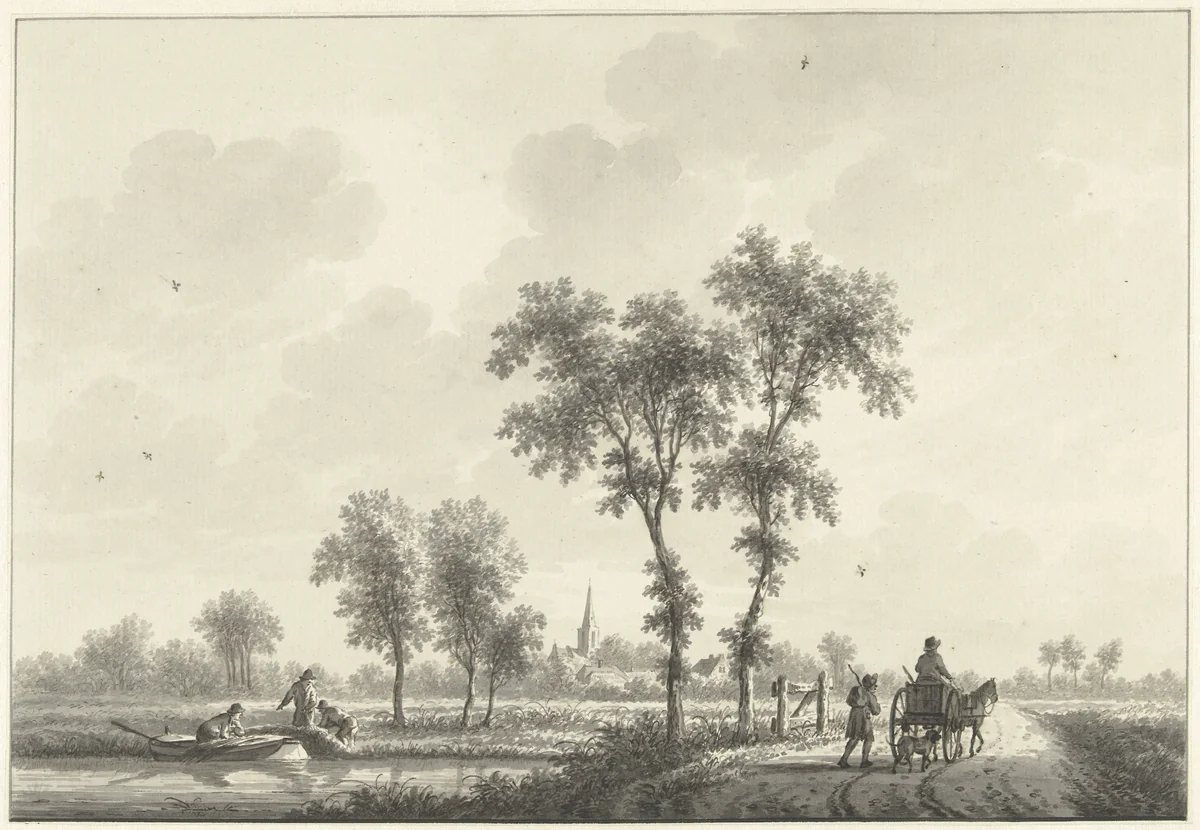Het dorp Spijk in Gelderland by Nicolaas Wicart, drawing, 1758-1815