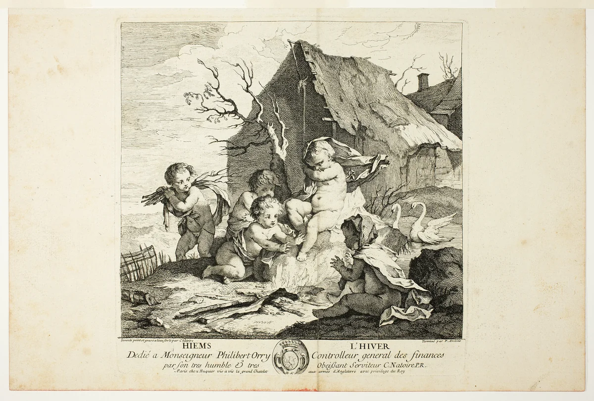 Winter, plate four from Le Quatre Saisons by Charles Joseph Natoire, print, 1735