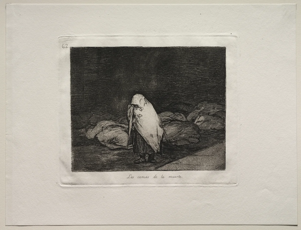 The Horrors of War: The Beds of Death by Francisco de Goya, print, 1810-1820