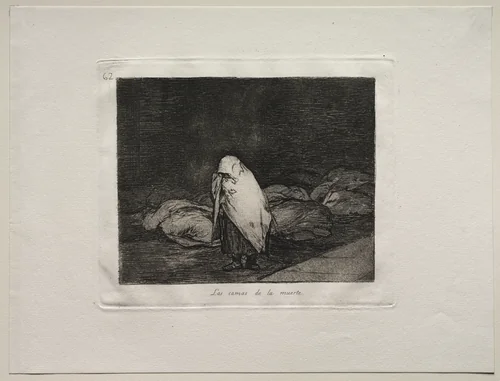 The Horrors of War: The Beds of Death by Francisco de Goya, print, 1810-1820