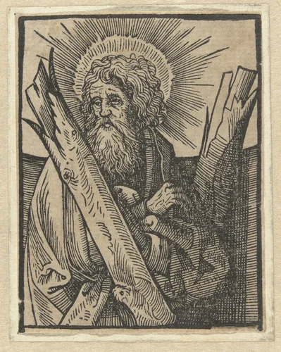 De apostel Andreas by anonymous, print, 1518-1550
