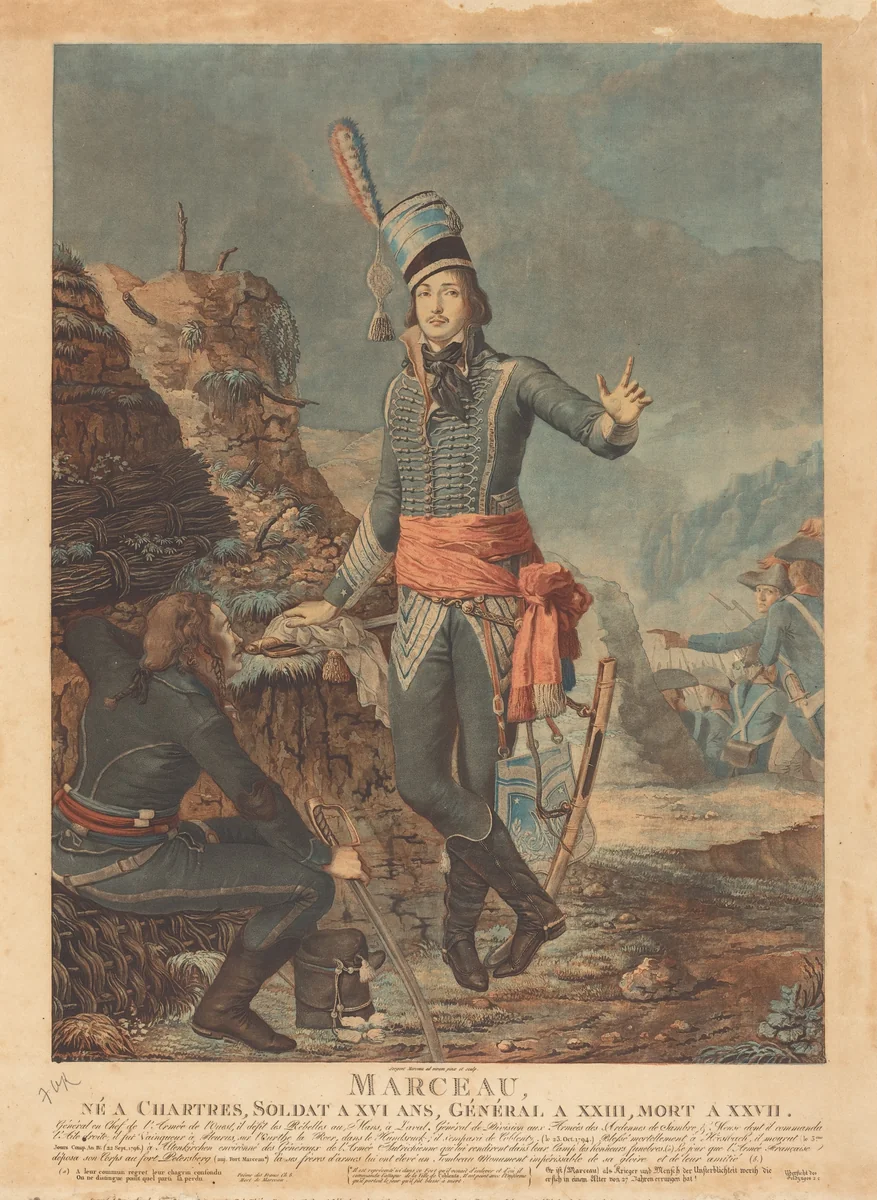 François Séverin Marceau-Desgraviers by Antoine-François Sergent, print, 1798
