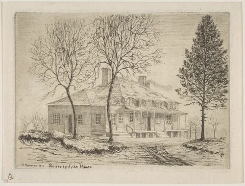 Somerindyck House, Bloomingdale Road, from "Scenes of Old New York" by Henry Farrer, print, 1870