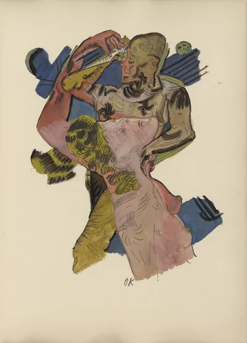 Plate (folio 10) from Mörder, Hoffnung der Frauen (Murderer, Hope of Women) by Oskar Kokoschka, illustrated book, 1916