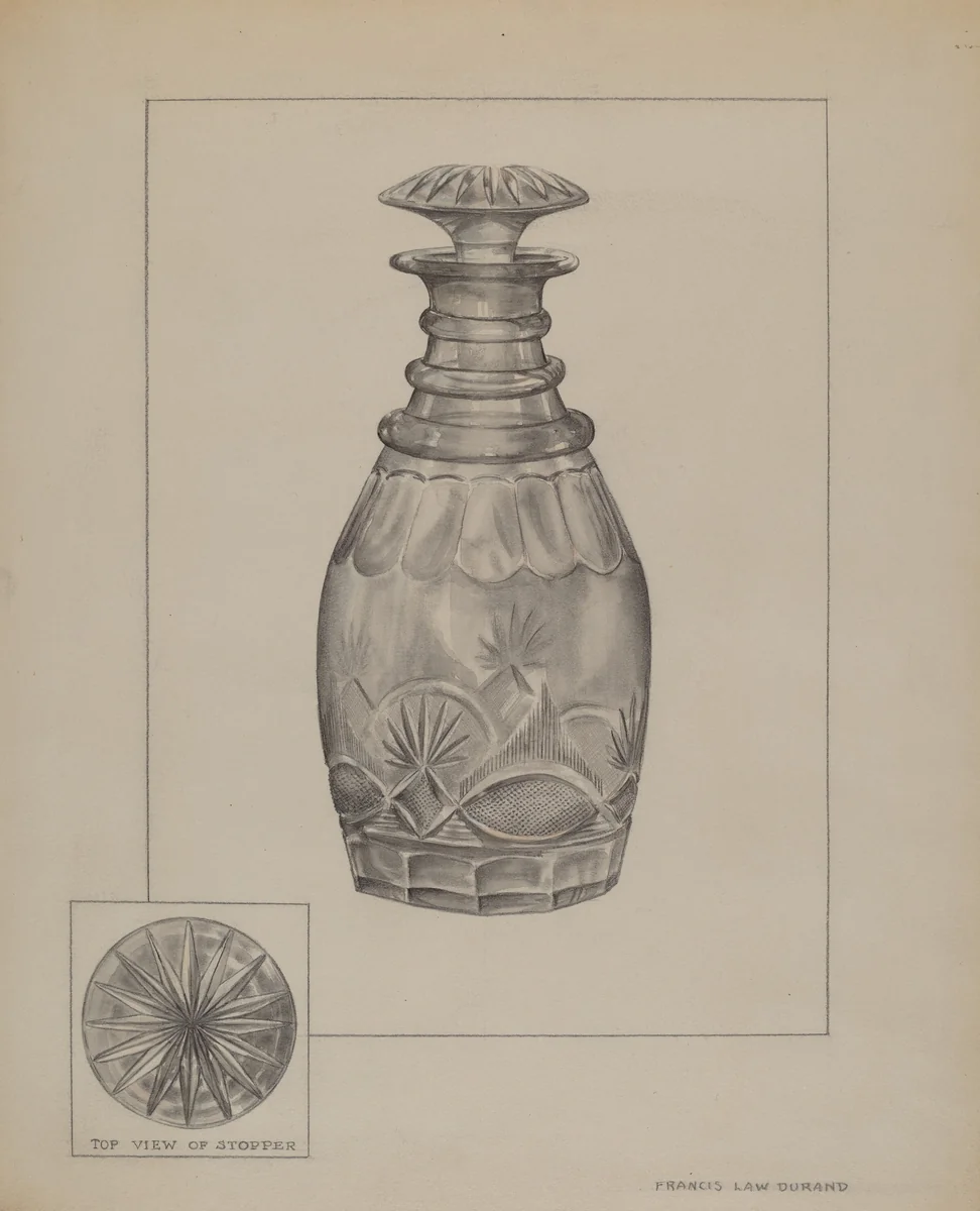 Decanter by Francis Law Durand, index of american design, 1937
