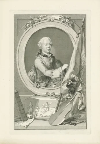 Portret van Willem V, prins van Oranje-Nassau by Jacob Houbraken, print, 1766-1780