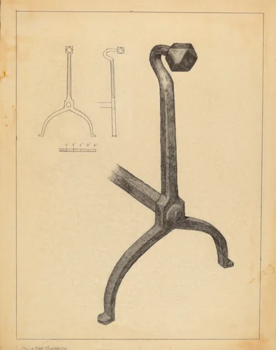 Andiron by Salvatore Borrazzo, index of american design, 1935-1942