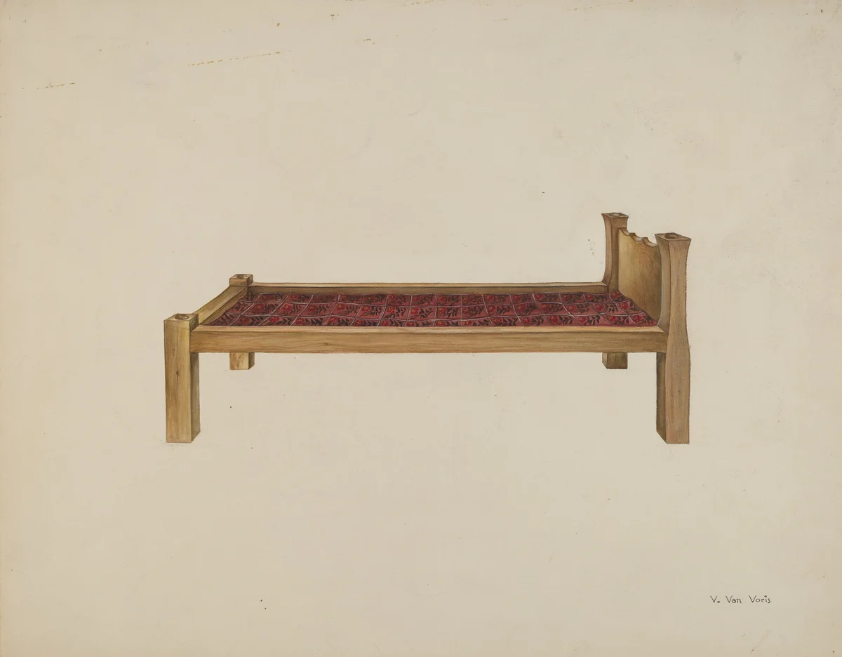 Sewing Settee by Vera Van Voris, index of american design, 1935-1942