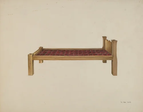 Sewing Settee by Vera Van Voris, index of american design, 1935-1942