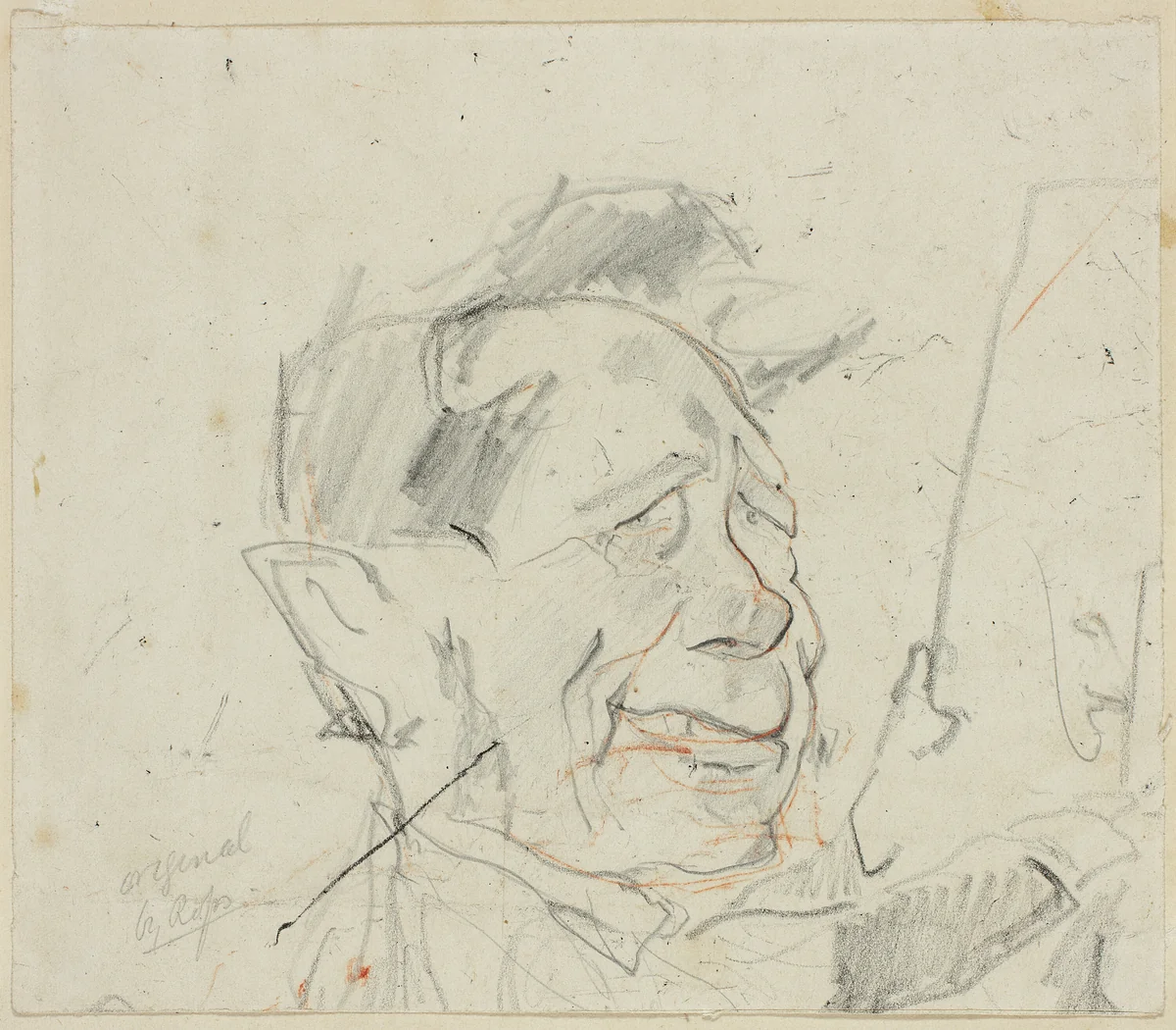 Sketch of Ferdinand Marinus by Félicien Rops, drawing, 1852-1862