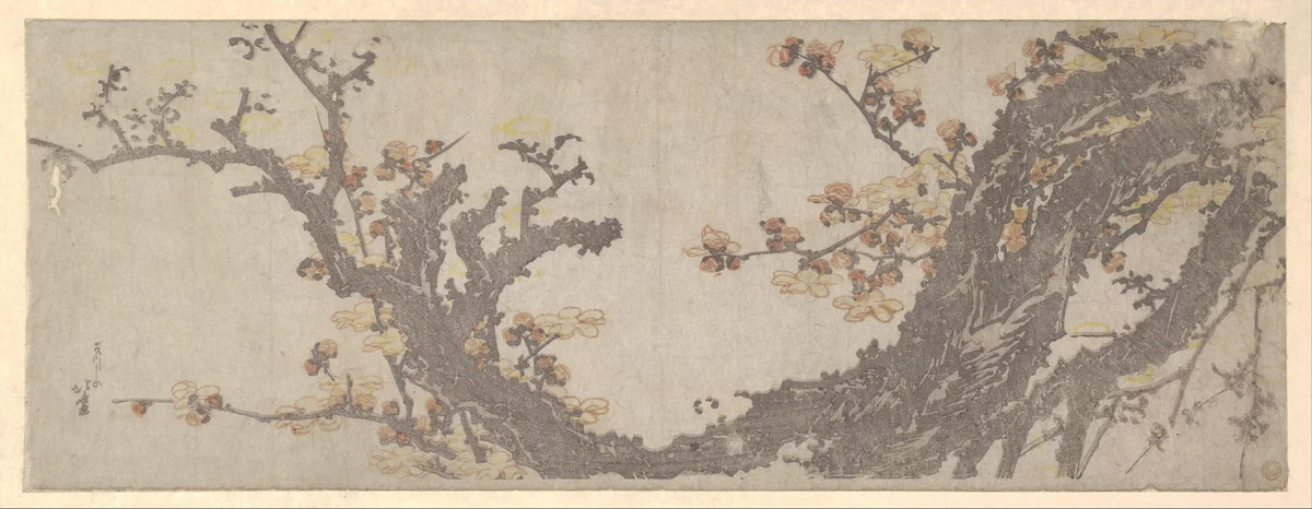 Ancient Plum Tree in Bloom by Katsushika Hokusai (葛飾 北斎), print, 1790-1810