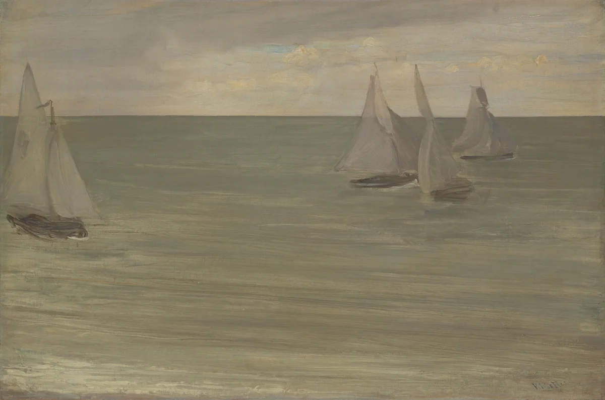 Trouville (Grey and Green, the Silver Sea) by James McNeill Whistler, painting, 1865