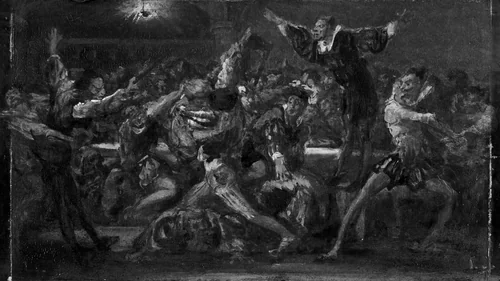 The Carousal (Scene from Faust?) by Artist Unknown, painting, 1855-1875